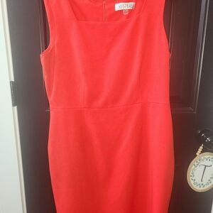 Kasper Red Sleeveless Sheath Mini Dress